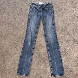 ARIAT REAL DENIM LOW RISE WESTERN BOOT CUT JEANS - W26" L35" EXTRA LONG TALL